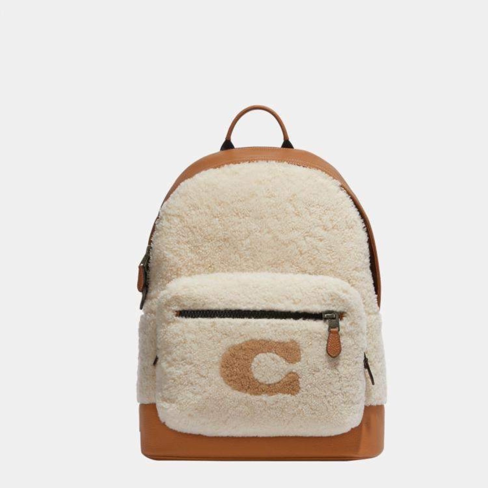 Coach Cream and Tan Backpack
